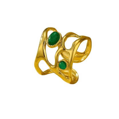 sexy goldy green ring